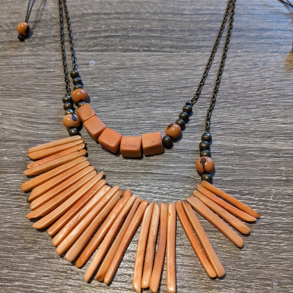 Noonday Collection Orange Seed Bead Necklace